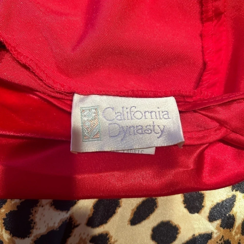Vintage California Dynasty Red Velvet & Satin Slip Dress - Picture 4 of 10